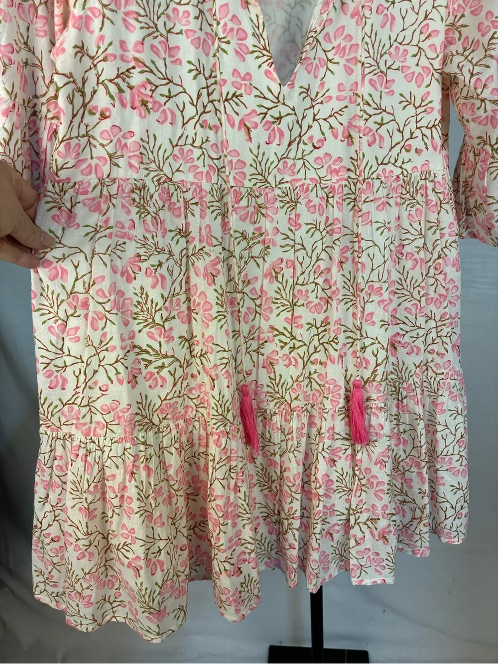 Jude Connally Maria Tiered Dress in Botanical Floral Block Print M